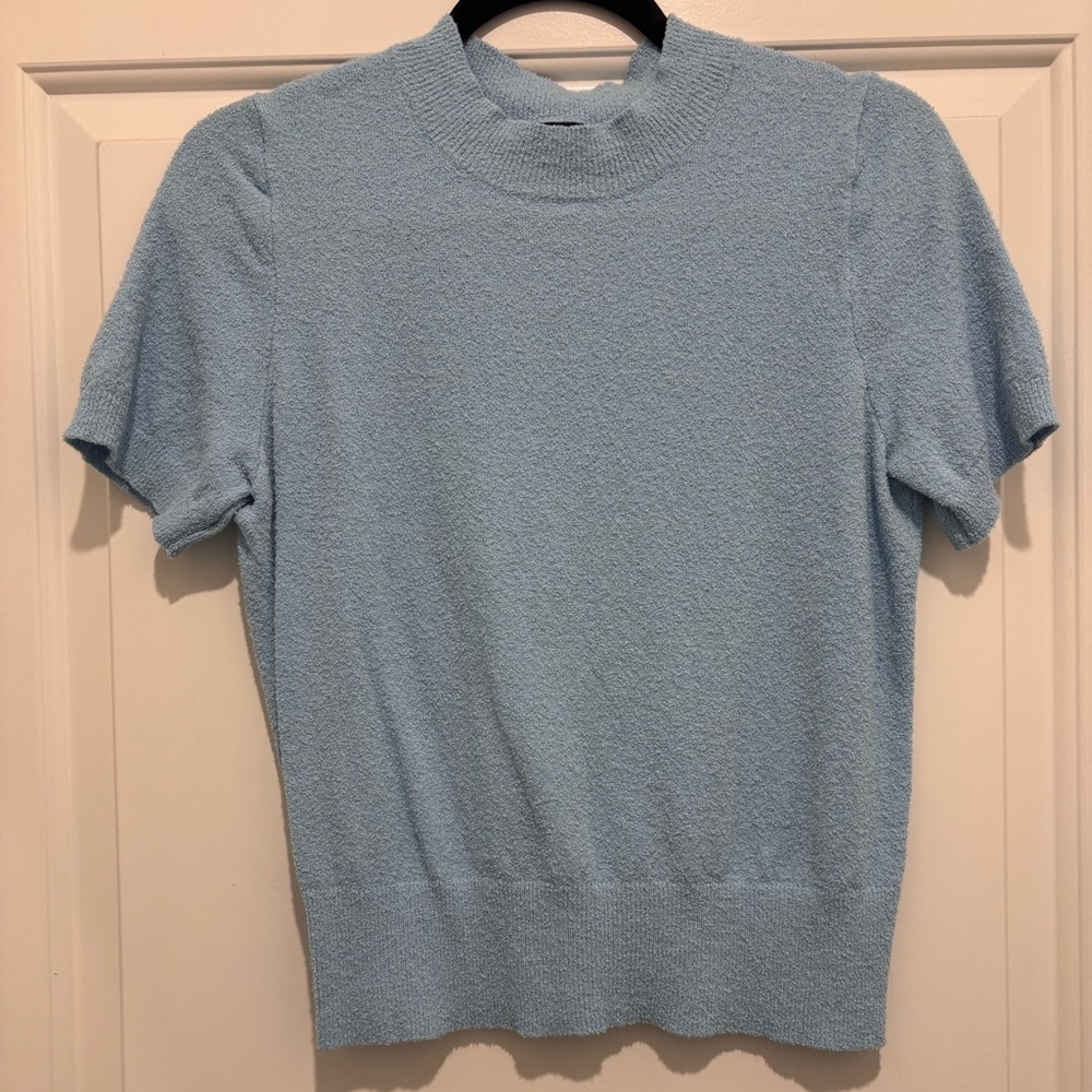 Ann Taylor Soft Blue Terry Knit Top